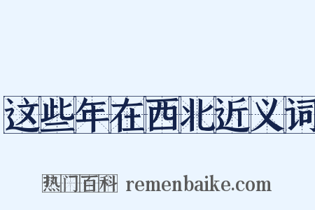 这些年在西北近义词是什么意思的图片